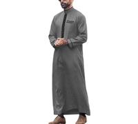 Qamis Homme Musulman Kaftan Thobe Abaya Grande Taille Islamique Qamis Pakistanais Rétro Moyen Orient Robe De Priere Pas Cher Caftan De Prière Dubaï avec Poches Chemise Longue pour Homme
