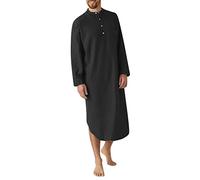 Qamis Homme Tunique Abaya Saoudien Premium Avec Col Brodé Pour Occasions Spéciales Djellaba De Chef Soie Brodée Caftan Prestige Maroc Boubou Africain Tenue Africaine Musulman Robe D'été Le noir-2 M