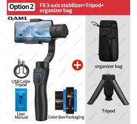QAML F8-Support de téléphone à cardan 3 axes,stabilisateur d'enregistrement vidéo anti-secousse pour smartphone Xiaomi iPhone - Type Option3