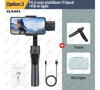 QAML-Stabilisateur de smartphone F6 à cardan 3 axes,téléphone portable,iPhone,Android,enregistrement vidéo,prise en charge du suivi du visage Andrea Zoom - Type Option 2 #B
