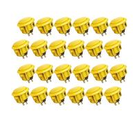 QANBA D-lite Lot de 24 boutons d'arcade originaux à clipser pour machines d'arcade à faire soi-même 30 mm (boîte (30 mm jaune (DL11)