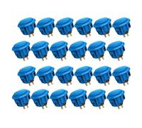 QANBA D-lite Lot de 24 boutons d'arcade originaux à clipser pour machines d'arcade à faire soi-même 30 mm Bleu (DL01)