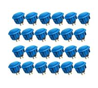QANBA D-lite Lot de 24 boutons d'arcade originaux à clipser pour machines d'arcade à faire soi-même 30 mm Bleu (DL01)