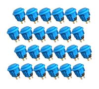 QANBA D-lite Lot de 24 boutons d'arcade originaux à clipser pour machines d'arcade à monter soi-même, 24 mm, bleu (EL01)