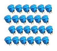 QANBA D-lite Lot de 24 boutons d'arcade originaux à clipser pour machines d'arcade à monter soi-même, 24 mm, bleu (EL01)