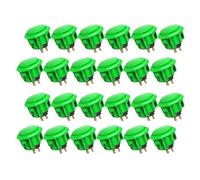 QANBA D-lite Lot de 24 boutons d'arcade originaux à clipser pour machines d'arcade à monter soi-même, 30 mm, vert (DL05)