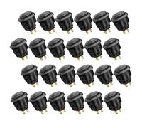 QANBA D-lite Lot de 24 boutons d'arcade originaux à clipser pour machines d'arcade DIY 24 mm Noir (EL04)