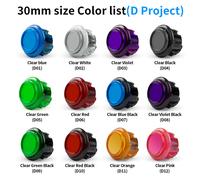 Qanba Gravity KS Arbres mécaniques Bouton-poussoir silencieux 24 mm/30 mm Bouton d'arcade encliquetable (en boîte) Black Violet E08