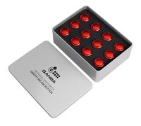 QANBA Gravity KS Lot de 12 boutons d'arcade mécaniques à encliqueter Couleur métallique 24 mm Rouge métallique