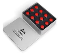 qanba Gravity KS Lot de 12 tiges mécaniques silencieuses 24 mm à clipser dans une boîte Rouge transparent Noir E10