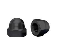 QANCEN 10 Pièces Écrous Borgnes M10 Hexagonaux Acier Inoxydable A2 V2A, Écrou Hexagonal à Capuchon Noir DIN 1587 pour Vis, Boulons et Tiges Filetées