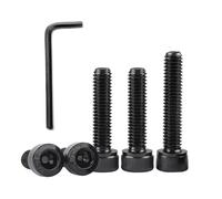 QANCEN 10 Pièces M5x100mm Vis à Tête Cylindrique à Six Pans Creux, Noir Acier Inoxydable A2 V2A,Boulons à Tête Hexagonale Entièrement Filetés avec Clé Hexagonale