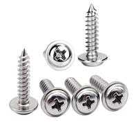 QANCEN 20 Pièces Vis à Bois en Acier Inoxydable M3x30mm, Vis Autotaraudeuses à Tête Ronde Cruciformes avec Rondelles Filetage Complet pour Bois Meubles,Métal