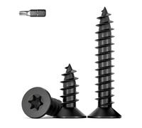 QANCEN 20 pièces Vis à Bois Noires Torx M5x25mm,Tête Fraisée en Acier Inoxydable A2 V2A,Autotaraudeuses avec Foret, Adaptées aux Matériaux en Feuilles et au Bois