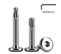 QANCEN 40 Pièces Vis Autoperceuse Métal 6.3x19mm,Autotaraudeuse Hexagonale à Tête FraiséeInox 410, Vis à Tôle à Six Pans Creux pour Bois et Métal