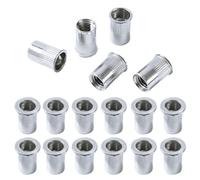 QANCEN 50 Pièces M6 Écrous à Sertir Filetés, Rivets Inserts Filetés en Acier Inoxydable à Tête Plate, Écrous à Riveter Aveugles pour Fixations en Métal