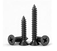 QANCEN 50 pièces Vis à Bois,M3x30mm Vis Autotaraudeuse à Tête Fraisée,Noir Boulons Métalliques à Empreinte Cruciforme pour Métaux et de Mubles