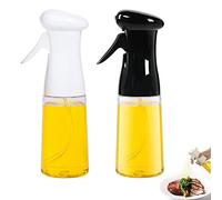 Qanye 2 Pièces Pulvérisateurs D'Huile pour Cuisine, Bouteille de Pulvérisateur D'Huile, Pulvérisateur D'Huile D'Olive, Pulvérisateur D'Assaisonnement, pour Cuisiner, Griller, Salade (Noir, Blanc)