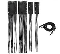 QANYEGN 2pcs Universal Motorcycle Handlebar Tassel Grip Cover Lever Cover,Leather Material Grips Hand for Cruiser, Chopper, Curious Bobber