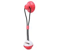 QANYEGN Boule de Ventouse à mâcher pour Chien, Interactive Pet Molar Dents Nettoying Food Disppensing Ball for Agressive Chisers, Puppy Decking Wouts (Blanc et Rouge)