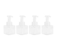 QANYEGN Bouteilles à Pompe en Plastique Transparent de 250ml, Bouteilles à Pompe pour Distributeur de Savon moussant, Bouteille en Mousse Rechargeable pour Savon Liquide 4 pièces