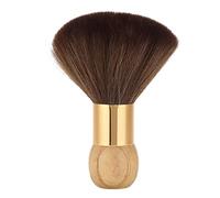 QANYEGN Brosse à plumeau pour le cou et le visage, brosse à cheveux de nettoyage douce, brosse de balayage pour cheveux courts, outil de salon professionnel (Couleur du bois naturel)