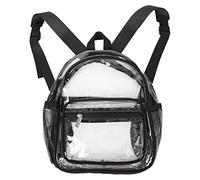 QANYEGN Clear Sac à dos, sac de lecture Clear Heavy Duty, PVC à l'épreuve de l'eau Voir à travers le sac à dos pour le travail scolaire, les femmes hommes (Noir)