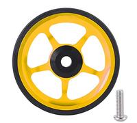 QANYEGN Easy Wheel, roue facile de vélo pliant en aluminium de 60 mm, roue d'entraînement à pousser avec vis de montage pour diverses surfaces et terrains (or noir)