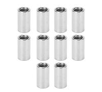 QANYEGN Écrou d'accouplement rond 10 pièces, jeu d'écrous d'accouplement cylindriques femelles, kit d'écrou de connecteur M10 à filetage femelle en acier inoxydable pour l'entretie