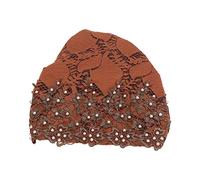 QANYEGN Enveloppements de tête turban, bonnet soyeux perlé pré-attachée, dentelle douce et chapeau de cheveux enlece en bois pour événement fantaisie ou usure de tous les jours (Karamellfarbe)