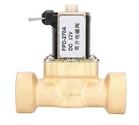 QANYEGN G1/2in Female Thread Normally Open Brass Solenoid Electromagnetic Valve, Brass Solenoid Valve for High Flow Applications (DC12V)