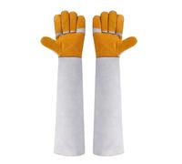 QANYEGN Gants de Manipulation d'animaux en Cuir, Gants pour Animaux de Compagnie à l'épreuve des morsures, Gants de fauconnerie des Oiseaux pour Chat Chien Oiseau Falcon bétail (Grey)