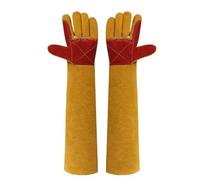 QANYEGN Gants de Manipulation d'animaux en Cuir, Gants pour Animaux de Compagnie à l'épreuve des morsures, Gants de fauconnerie des Oiseaux pour Chat Chien Oiseau Falcon bétail (Yellow)
