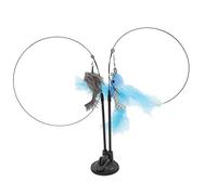 QANYEGN Jouets interactifs en Plumes de Chat, Jouets Automatiques pour Chat, Jouet de bâton de Teaser de Chat pour l'exercice de grattage en intérieur (Blue Flying Fish and Gray Mouse)