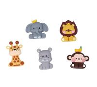 QANYEGN Jungle Safari Animal Cake Topper, Jungle Wild Cake Toppers, Safari Figures Decorations for Safari Animals Themed Birthday Party