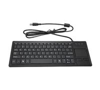 QANYEGN Keyboard with Touchpad, Wired with Trackpad Ultra Thin Touch X Scissors Key, Built in USB Hub Compact Mini Industrial Keypad for Food Service Marine Military Medical
