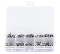 QANYEGN Kit d'assortiment de vis 600 pièces, boulons à douille hexagonale fraisés en acier inoxydable, écrous hexagonaux, rondelles, ensemble d'assortiment pour la maison et l'indu