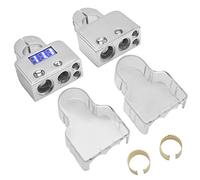 QANYEGN Kit de connecteurs de borne de Batterie de Voiture, borne de Batterie de Voiture avec écran de voltmètre numérique, connecteur de borne pour Le Bateau Marin Automobile (A (Golden)) (B