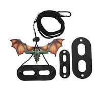 QANYEGN Ligot de Dragon Barbu et Harnais, Harnais de lézard réglable, Laisse de lézard en Cuir Souple pour Les Amphibiens et Autres Petits Animaux de Compagnie (Orange)