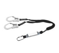 QANYEGN Longe de sécurité Absorbant Les Chocs pour Travail en Altitude, Corde élastique à Grand Crochet en Acier Double, Ceinture de Corde de sécurité Anti-Chute