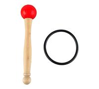 QANYEGN Maillet de bol en chant, attaquants de guérison en bois avec pointe en caoutchouc, palette en bois avec une thérapie sonore, méditation de yoga (Red)
