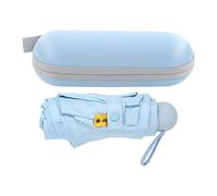 QANYEGN Parapluie de Voyage Coupen-Vent, 5 parapluies pliants, Parapluie de Poche Portable léger avec boîte pour Les déplacements, Les Voyages ou la Marche (Bleue)