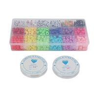 QANYEGN Perles de lettres rondes colorées, perles de bracelet, bracelets fabriquant des perles d'alphabet pour le collier de bijoux
