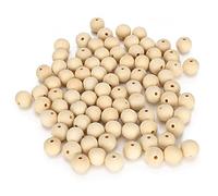 QANYEGN Perles rondes en vrac, perles en bois, trou rond, entretoise de boule de collier pour macramé, chapelet, guirlande, collier, bracelet, fabrication artisanale de bijoux