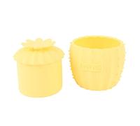 QANYEGN Pot à beurre en silicone avec ligne d'eau de couvercle, beurrier, gardien de beurre en silicone résistant à la chaleur pour les besoins culinaires de la cuisine et de la ma (Jaune)