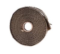 QANYEGN Rouleau de film thermique d'échappement de 5 m, ruban de protection thermique en fibre de verre, ruban isolant en fibre de verre avec attache en acier allié pour voiture mo (Brun)