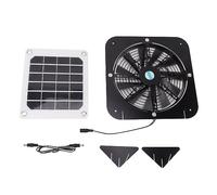QANYEGN Solar Powered Dual Fans Kit, 100W Solar Panel with 13.5inch Fan, Solar Panel Cooling Ventilation Fan for Dog Chicken House Greenhouse