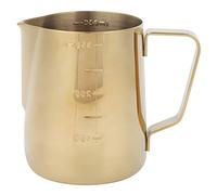 QAONEAY Pichet doré en acier inoxydable, pichet à mousse de lait café 350ML avec échelle for usage domestique, Latte Art (350ML (with scale))