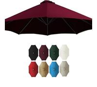 QAONEAY Umbrella Cloth 6.5ft 9ft 10ft Replacement Canopy, Ribs 8 Market Cover, Round Patio Parasol UV Protective(Red,200cm/6. 8Ribs)(Dark Green,300cm/10ft 8Ribs)