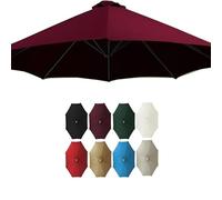 QAONEAY Umbrella Cloth 6.5ft 9ft 10ft Replacement Canopy, Ribs 8 Market Cover, Round Patio Parasol UV Protective(Red,200cm/6. 8Ribs)(Sky Blue,200cm/6.5ft 6Ribs)